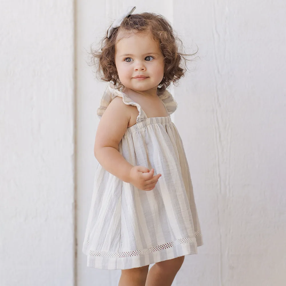 Ruffled Tank Dress | Sky Stripe