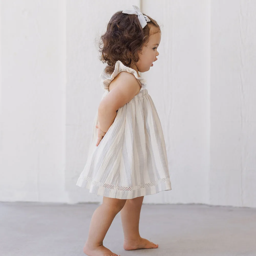 Ruffled Tank Dress | Sky Stripe