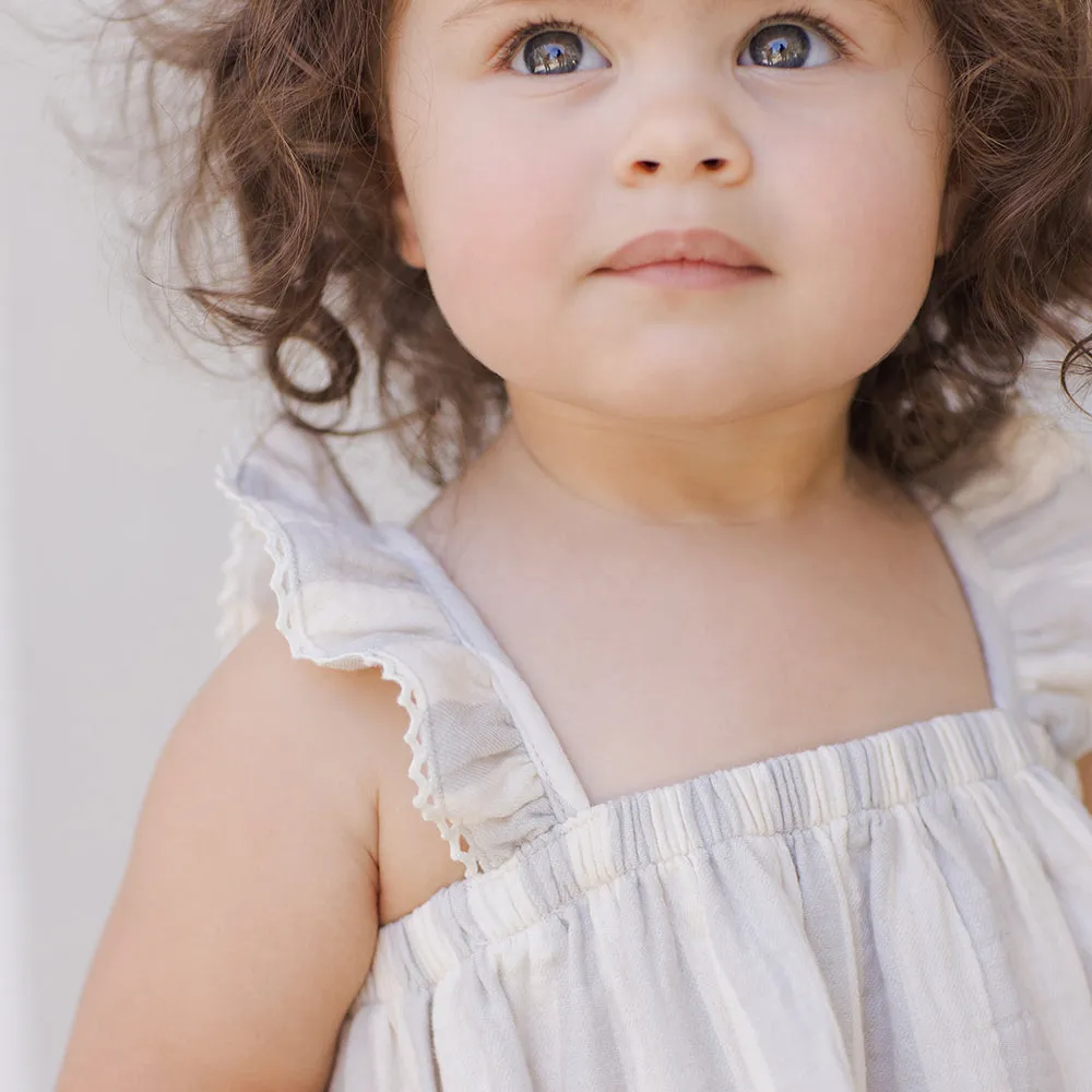 Ruffled Tank Dress | Sky Stripe