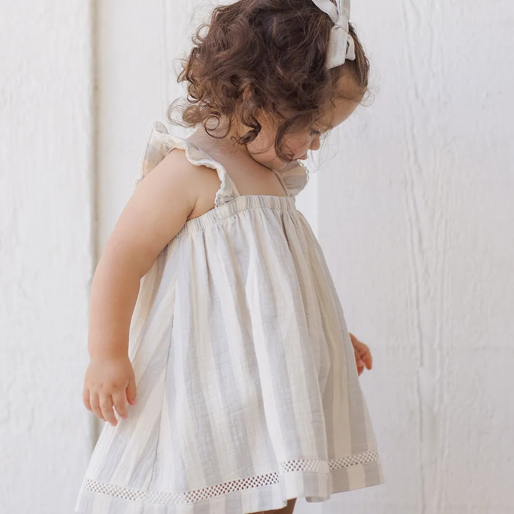 Ruffled Tank Dress | Sky Stripe
