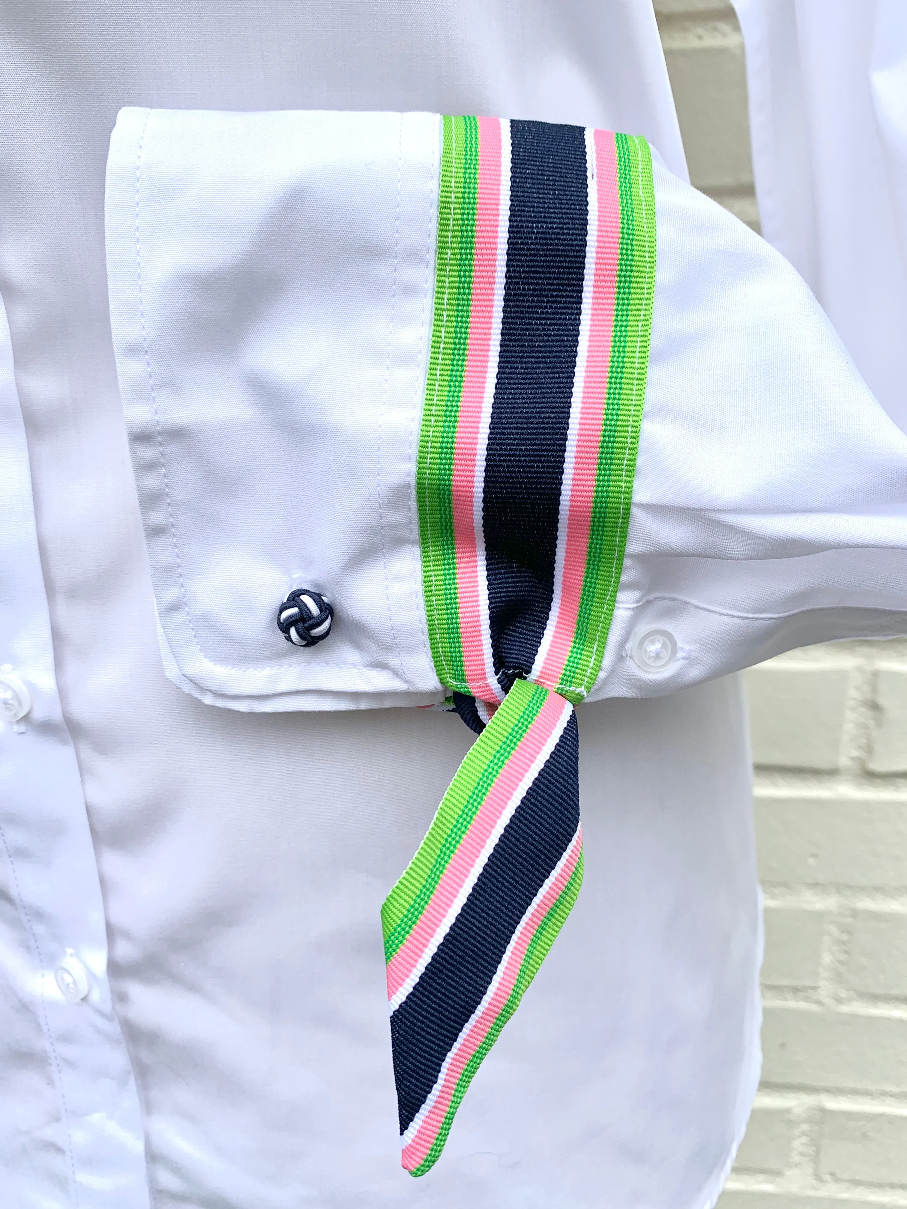 SALE - XS, S & 2XL ONLY - Audrey Ribbon French Cuff Shirt (RFC05) *FINAL SALE*