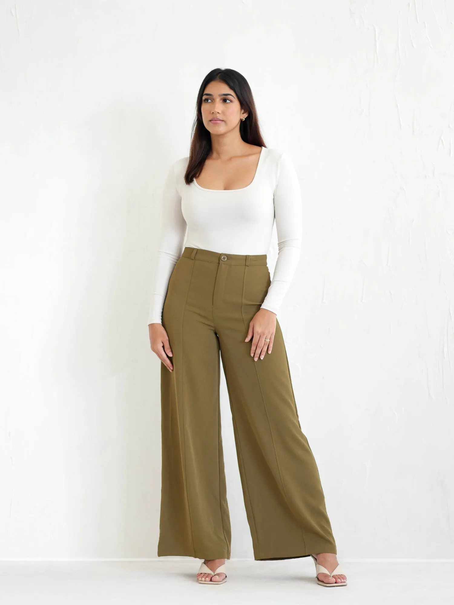 Seam Detailed High Waisted Pant