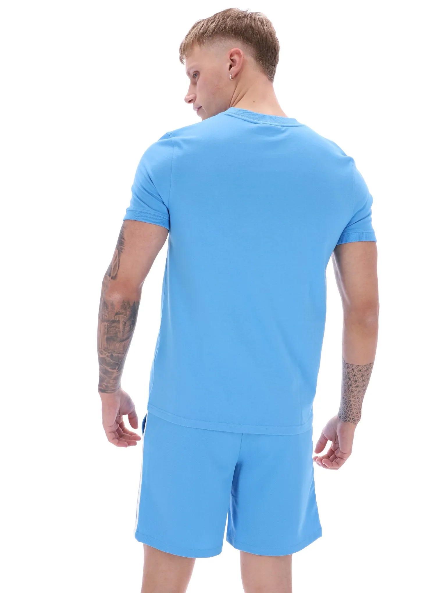 Sergio Tacchini Master T-Shirt in Azure Blue/White