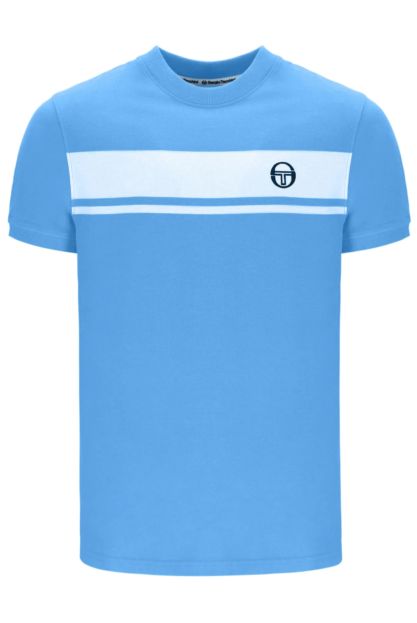 Sergio Tacchini Master T-Shirt in Azure Blue/White