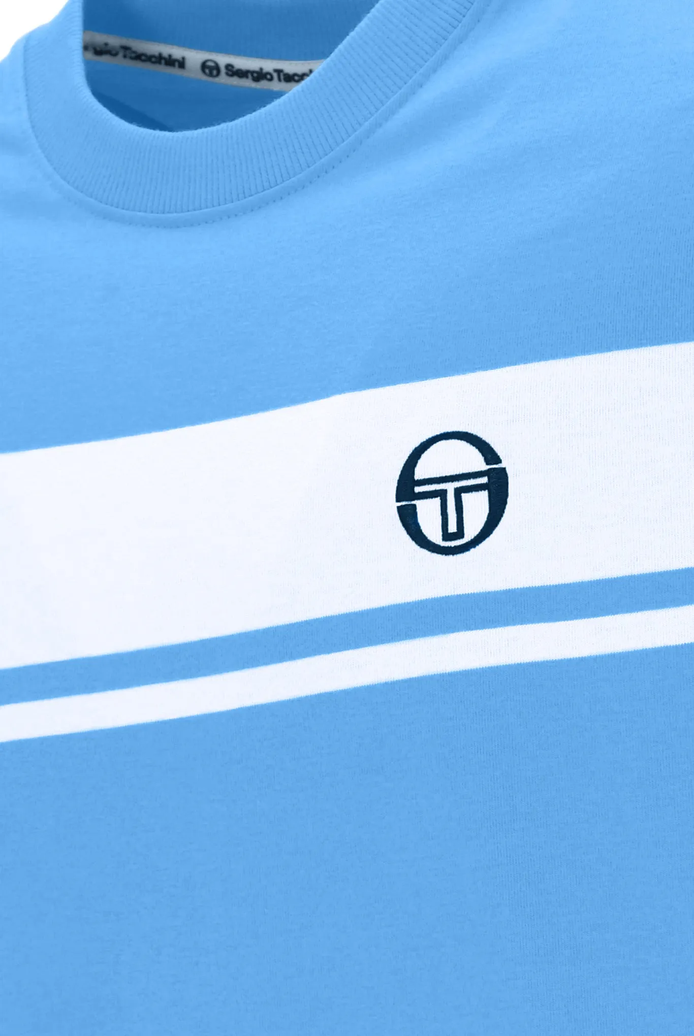 Sergio Tacchini Master T-Shirt in Azure Blue/White