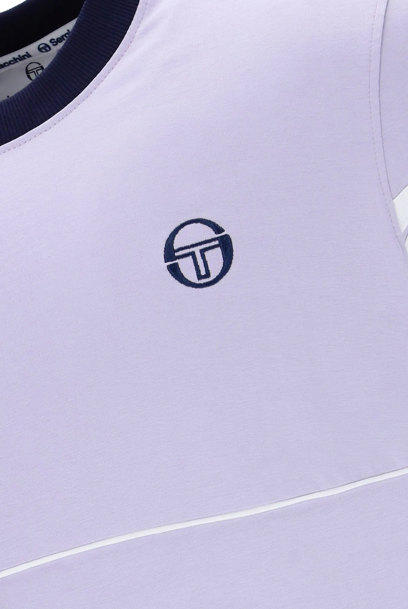 Sergio Tacchini Orion Davis Ringer T-Shirt In Thistle/Maritime Blue/White