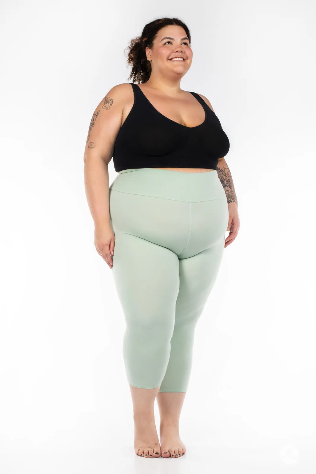 Soft Mint High-Waisted Crops
