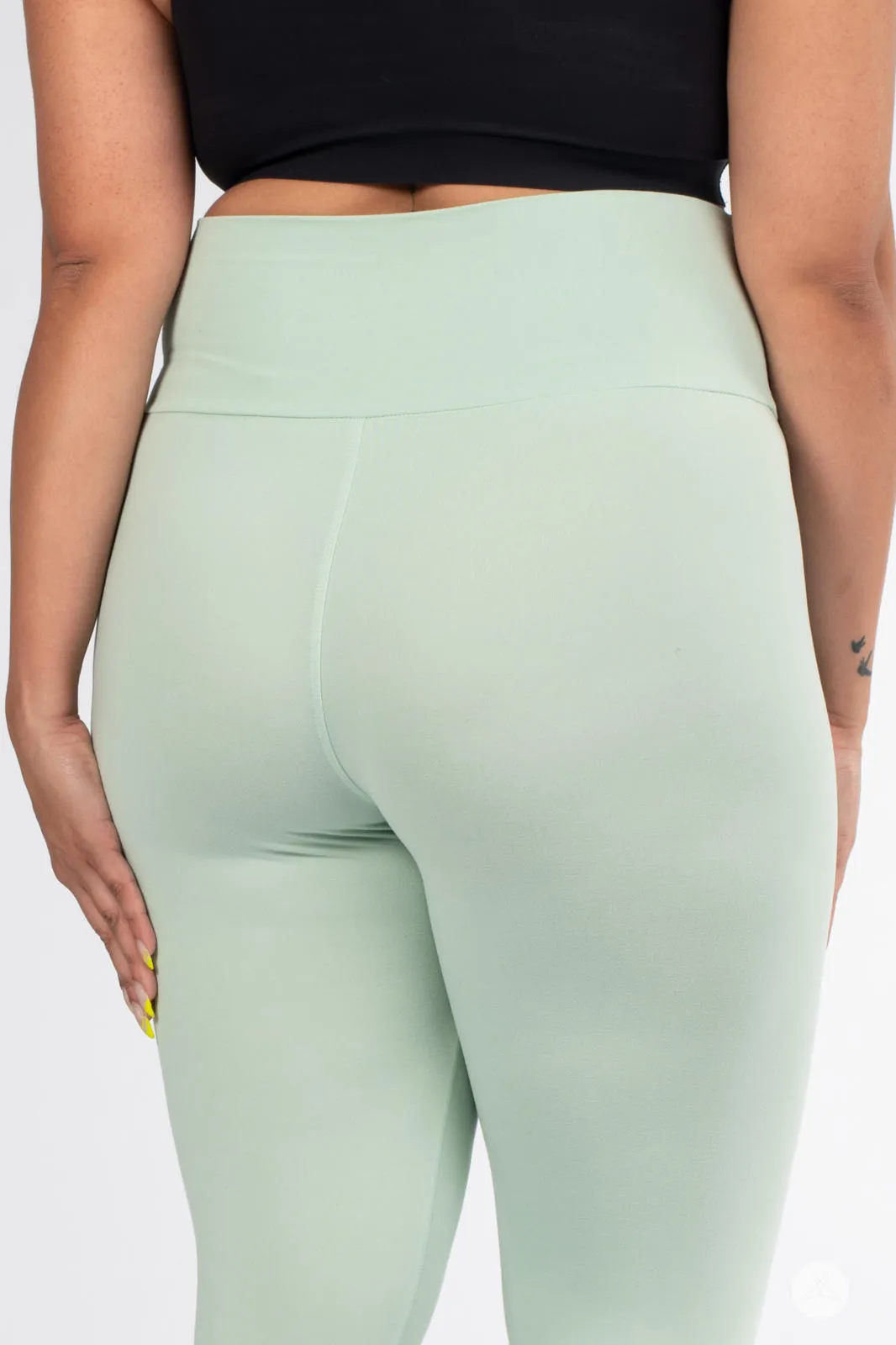 Soft Mint High-Waisted Crops