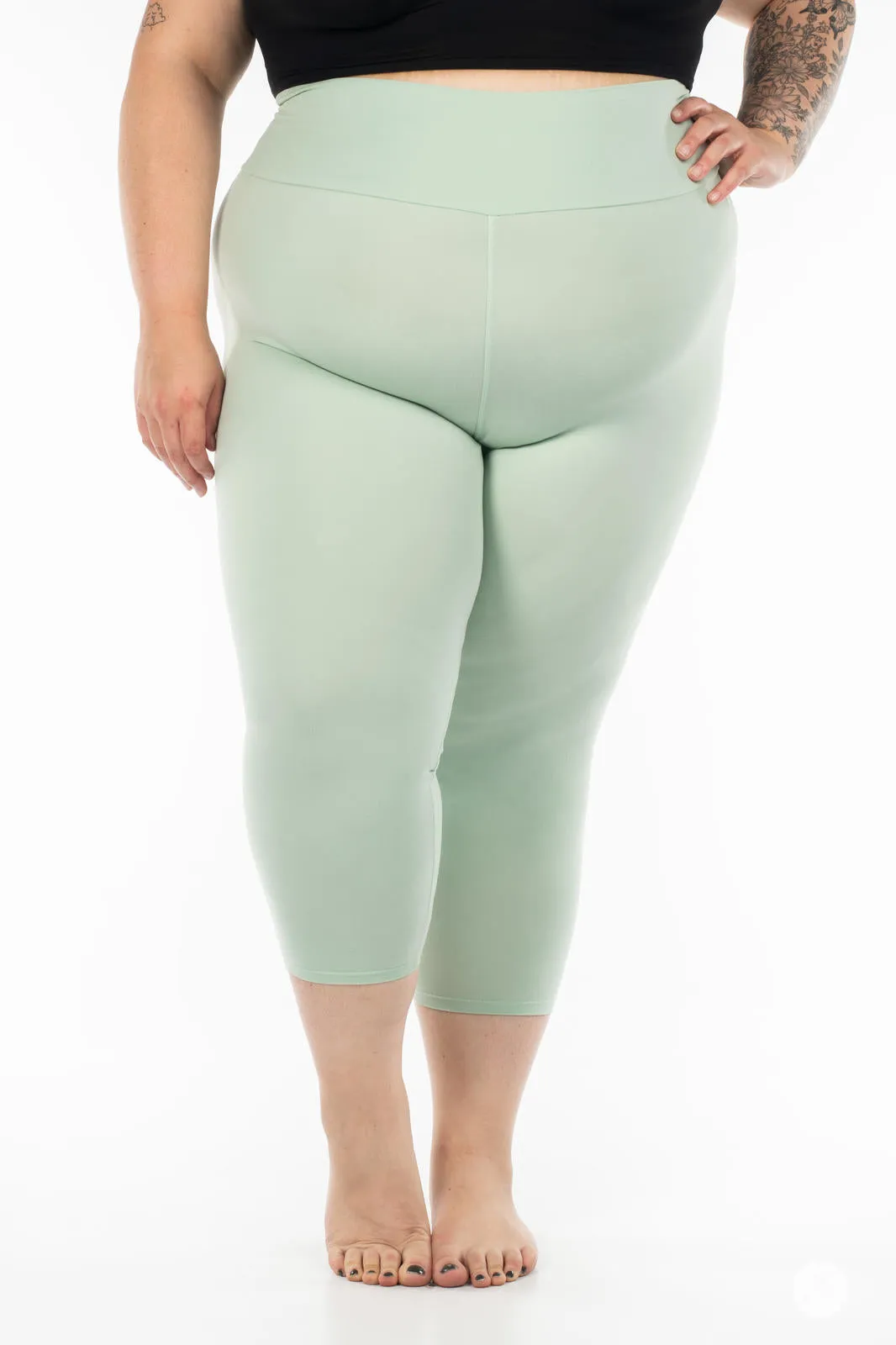 Soft Mint High-Waisted Crops