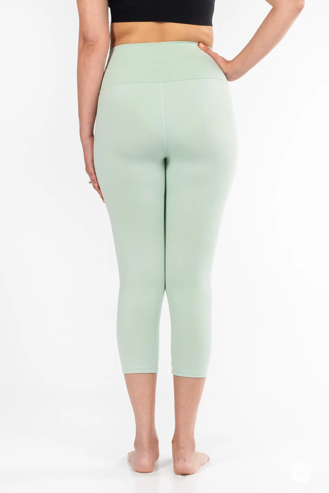 Soft Mint High-Waisted Crops