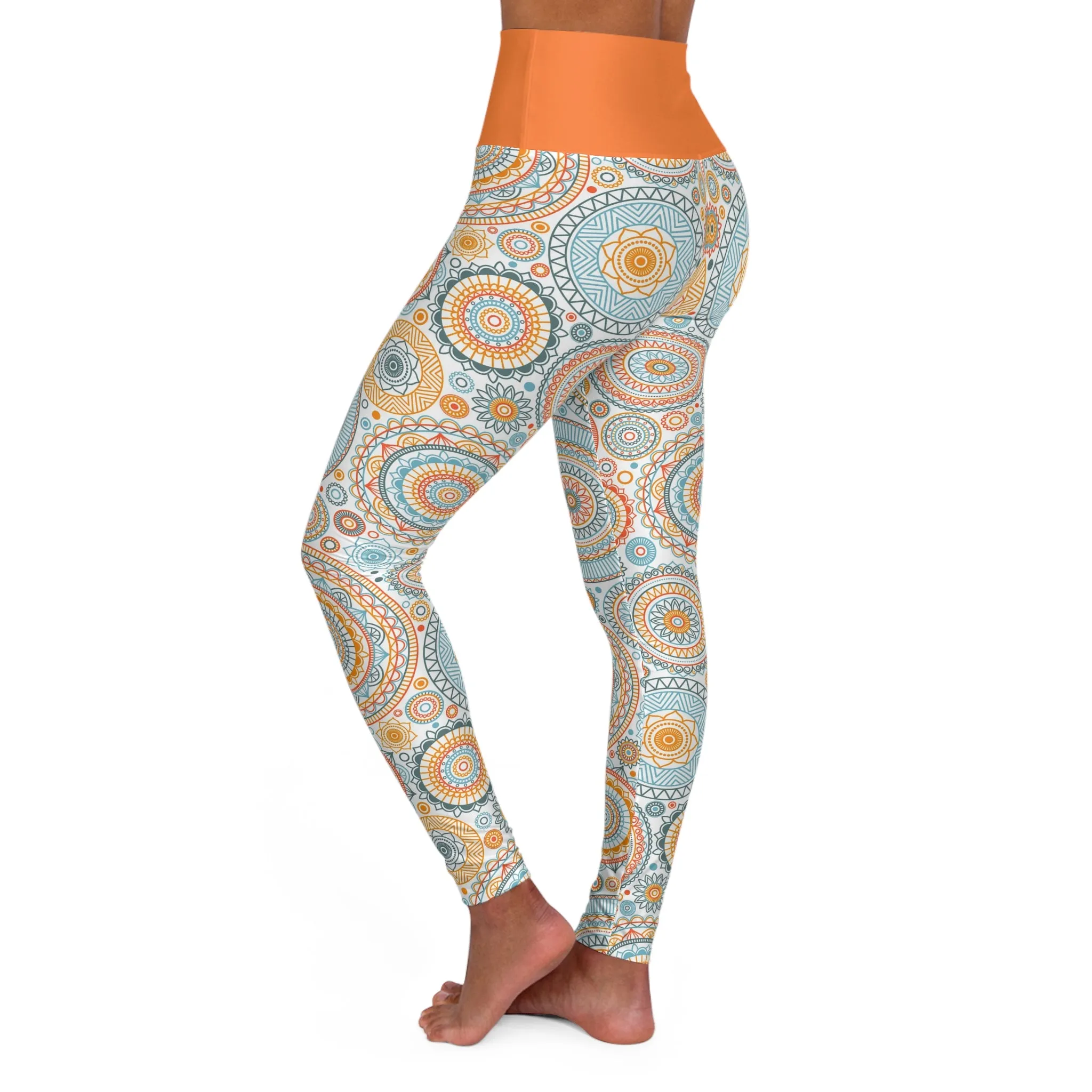 Spirograph Inspired High Waisted Yoga Leggings