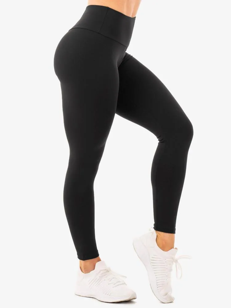 STAPLES HIGH WAISTED LEGGINGS - BLACK