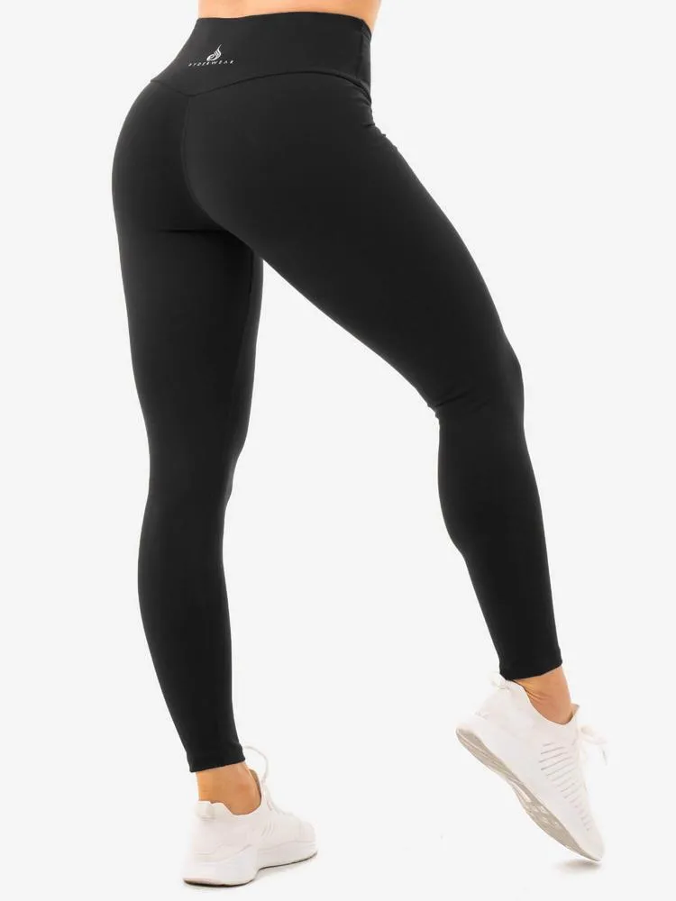 STAPLES HIGH WAISTED LEGGINGS - BLACK