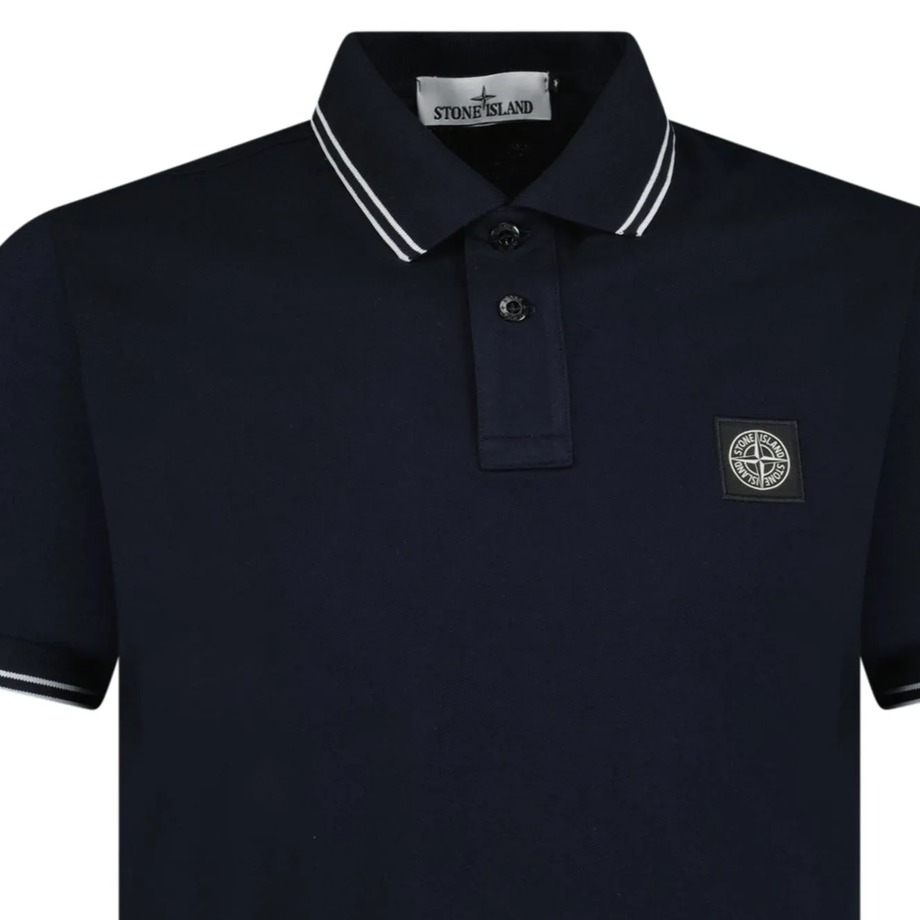 STONE ISLAND STRIPE COLLAR POLO T-SHIRT SLIM FIT NAVY