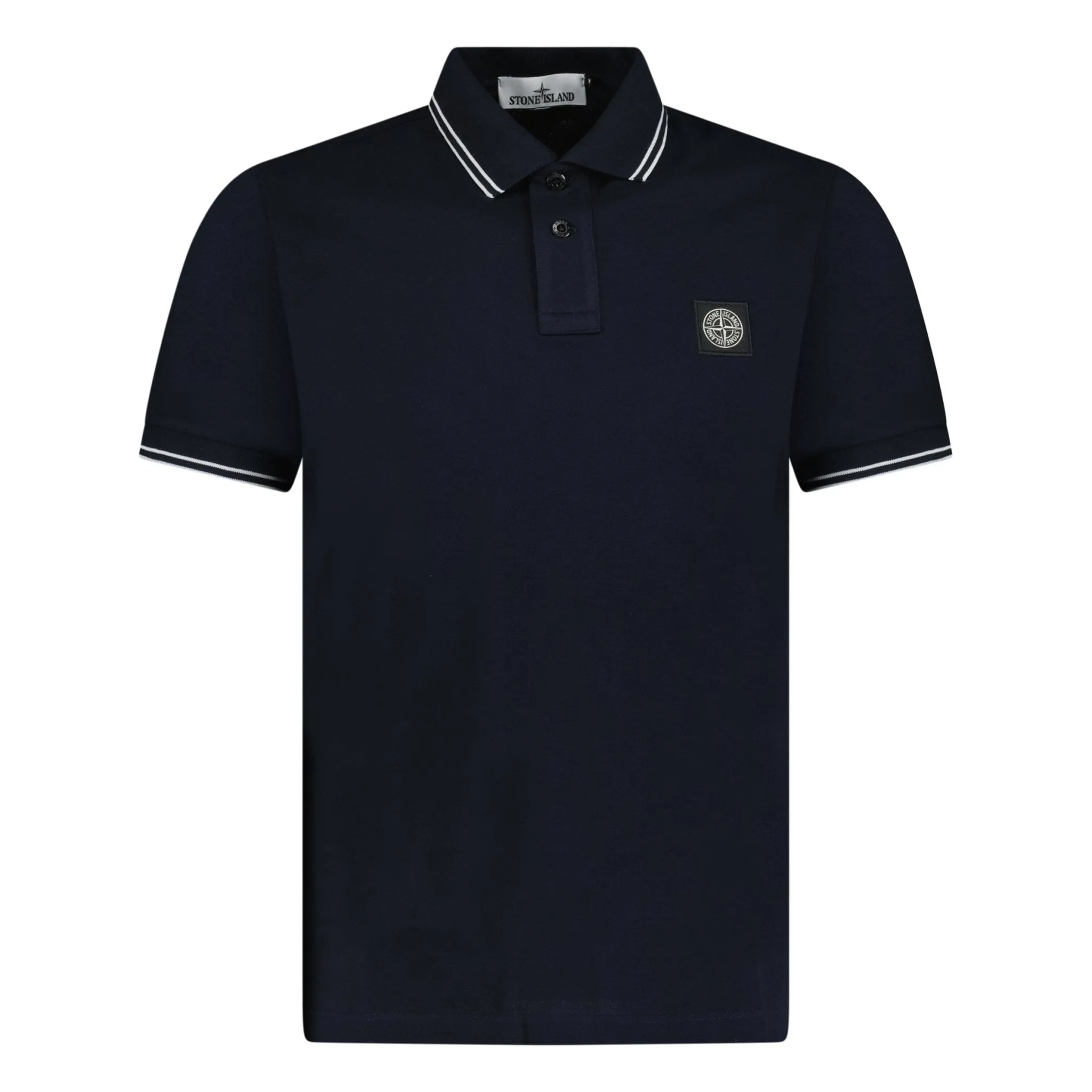 STONE ISLAND STRIPE COLLAR POLO T-SHIRT SLIM FIT NAVY