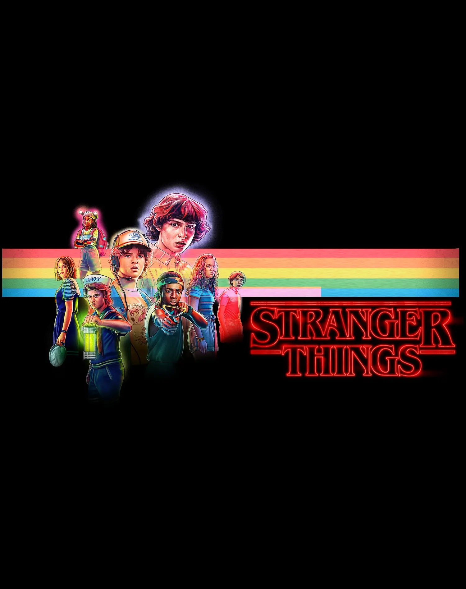 Stranger Things Retro The Party Action Pose Game Over Original Men's T-Shirt