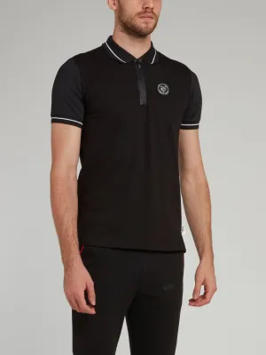 Striped Edge Rear Print Logo Polo Shirt