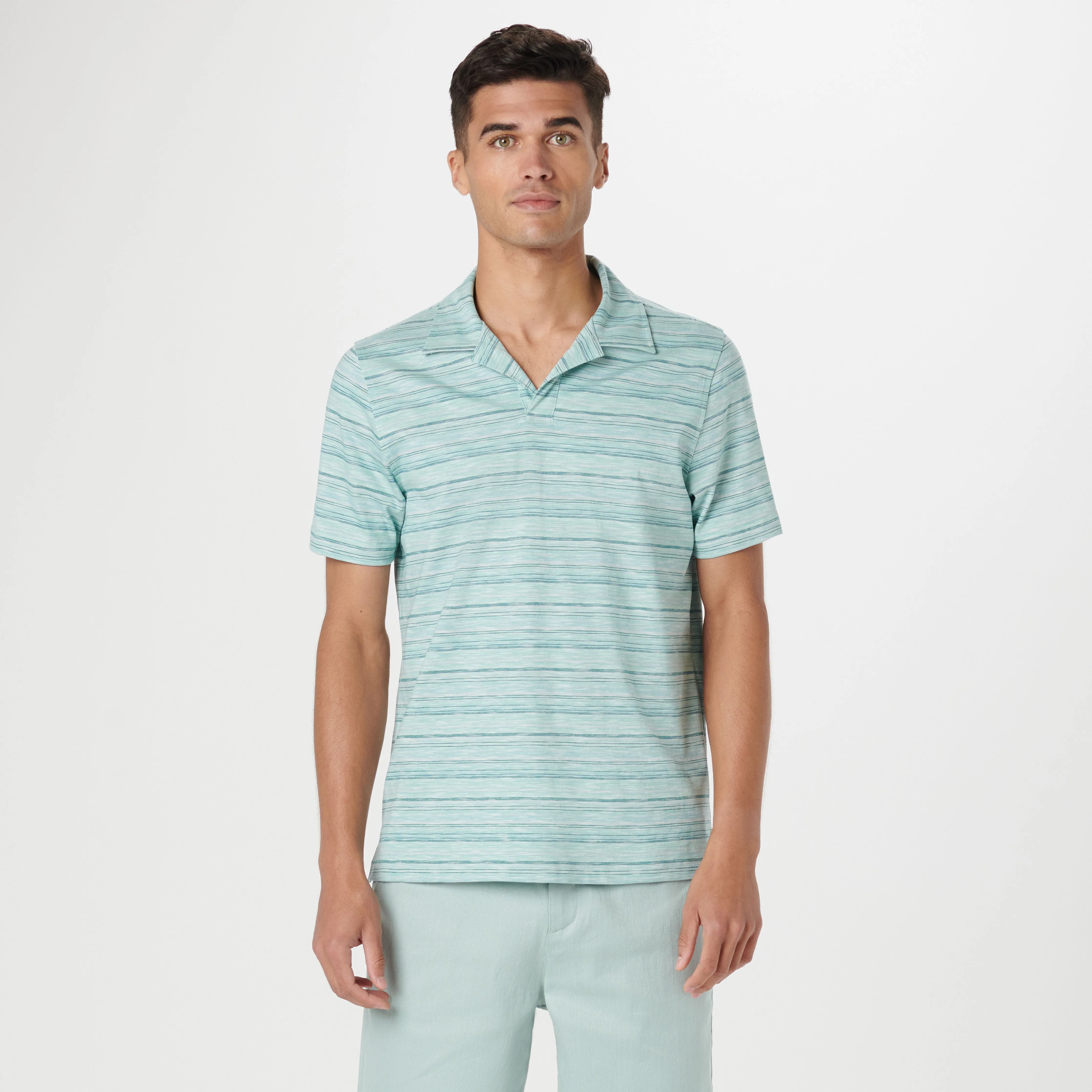 Striped Johnny Collar Polo