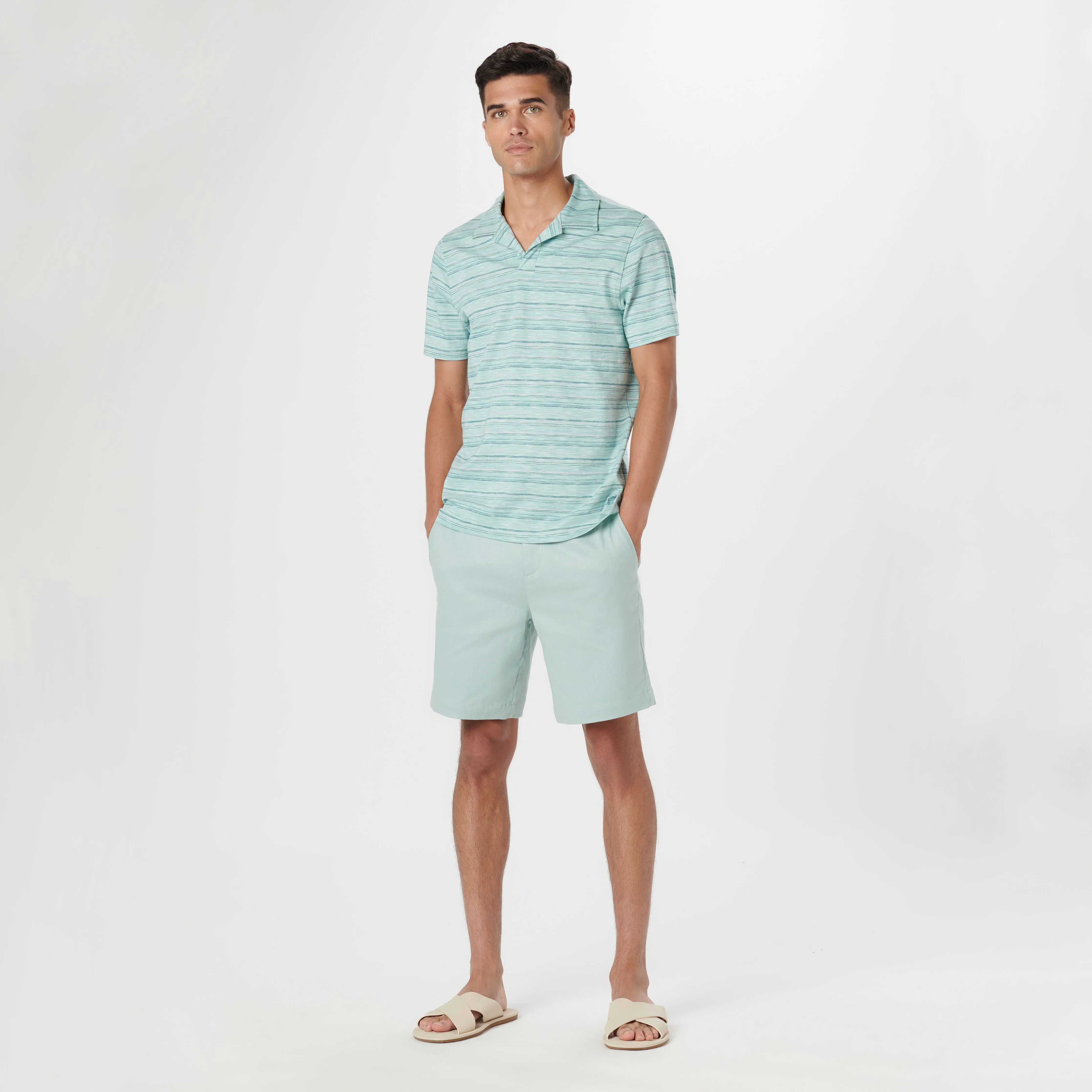 Striped Johnny Collar Polo