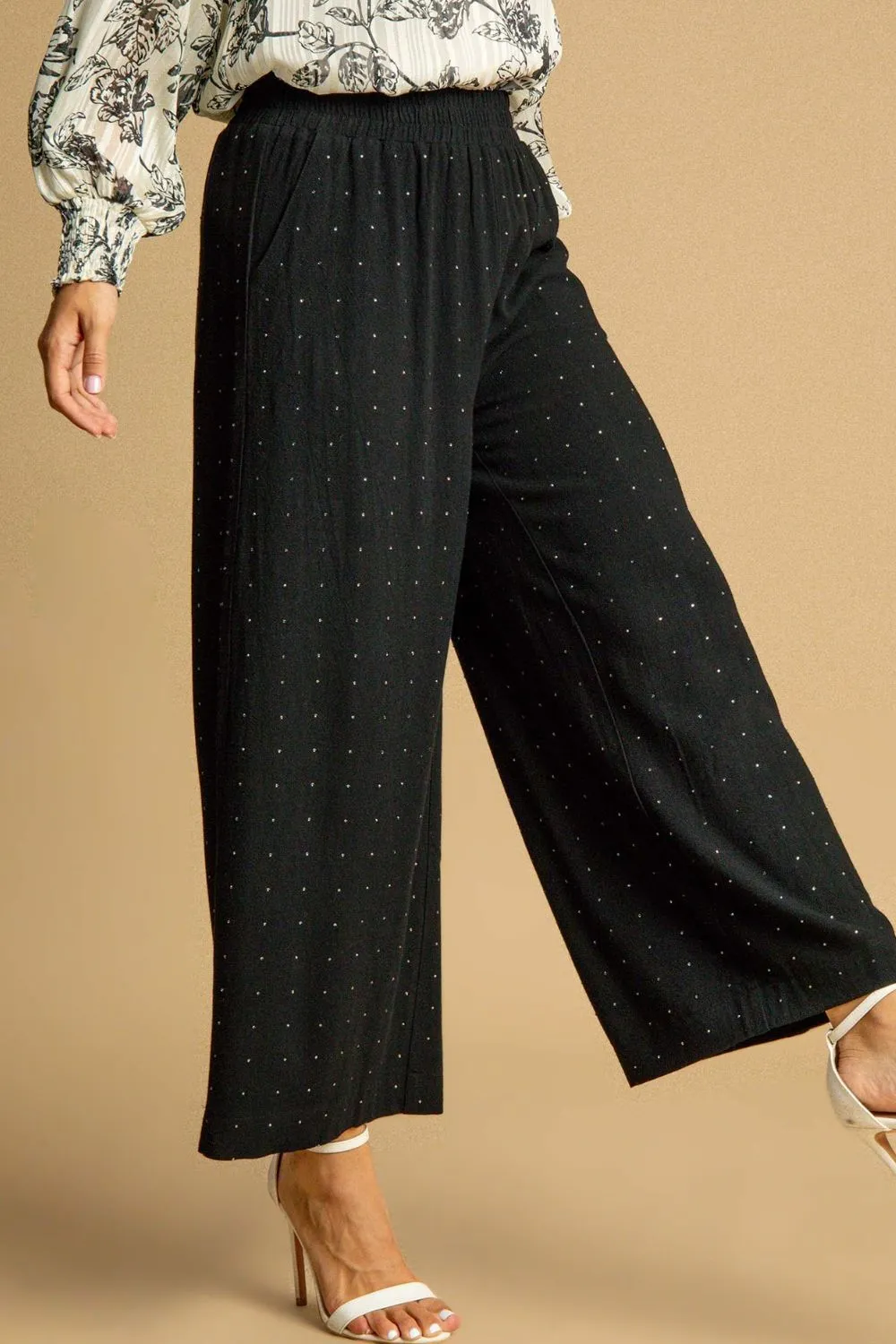 Style That Slays High Waisted Embellished Linen Pant
