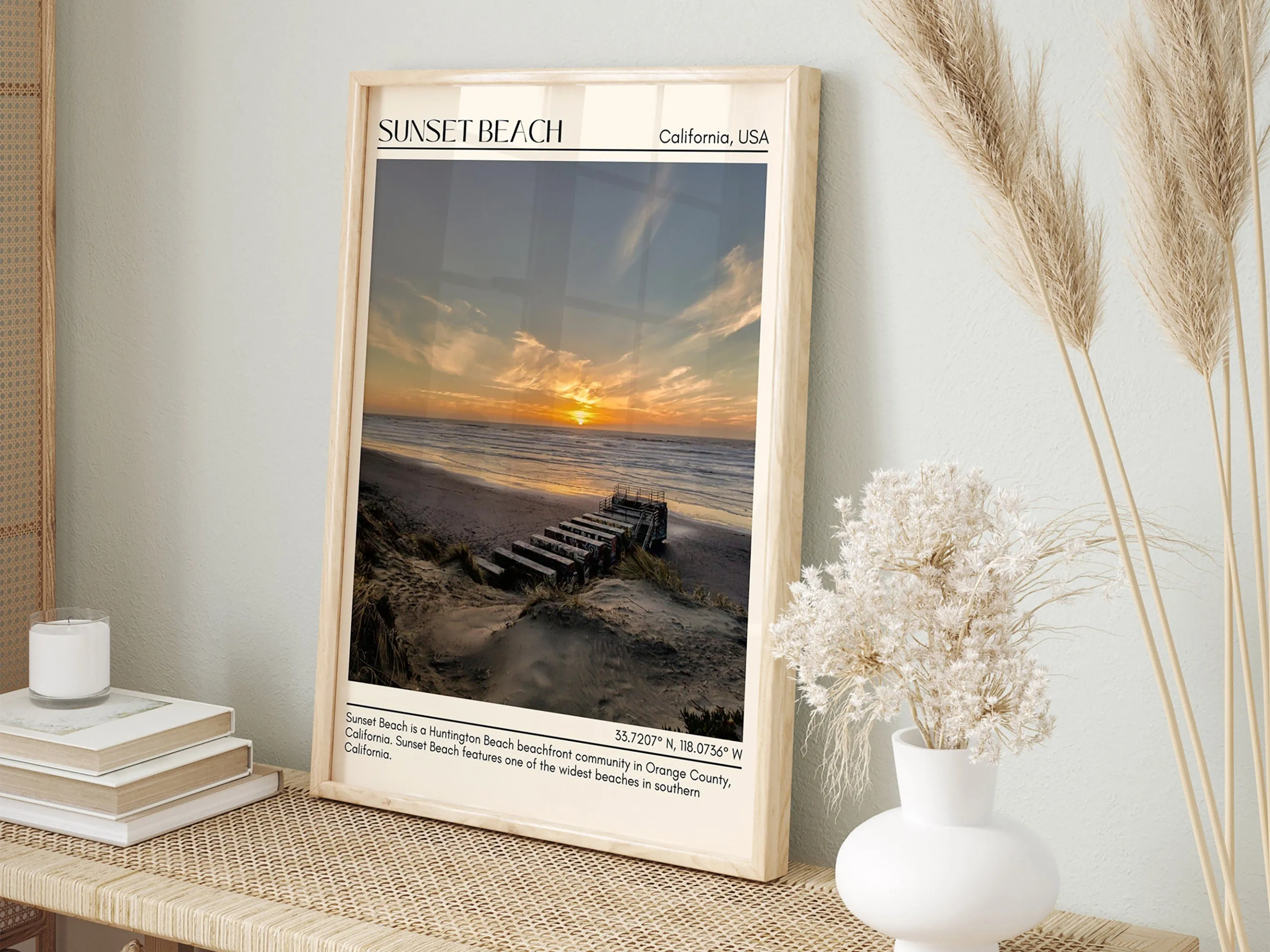 Sunset Beach Wall Art Canvas, USA