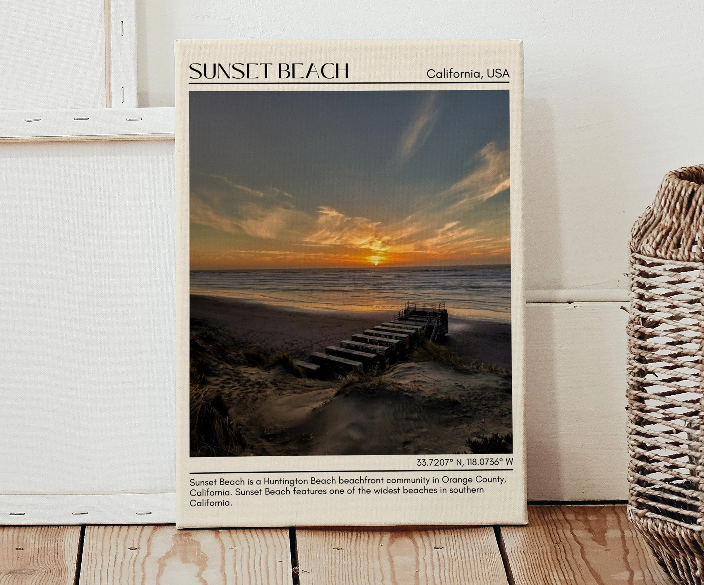 Sunset Beach Wall Art Canvas, USA