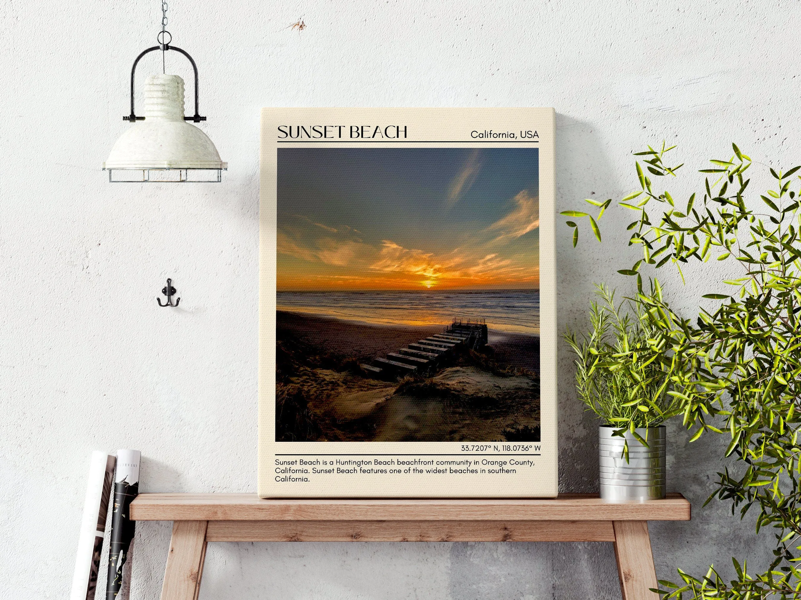 Sunset Beach Wall Art Canvas, USA