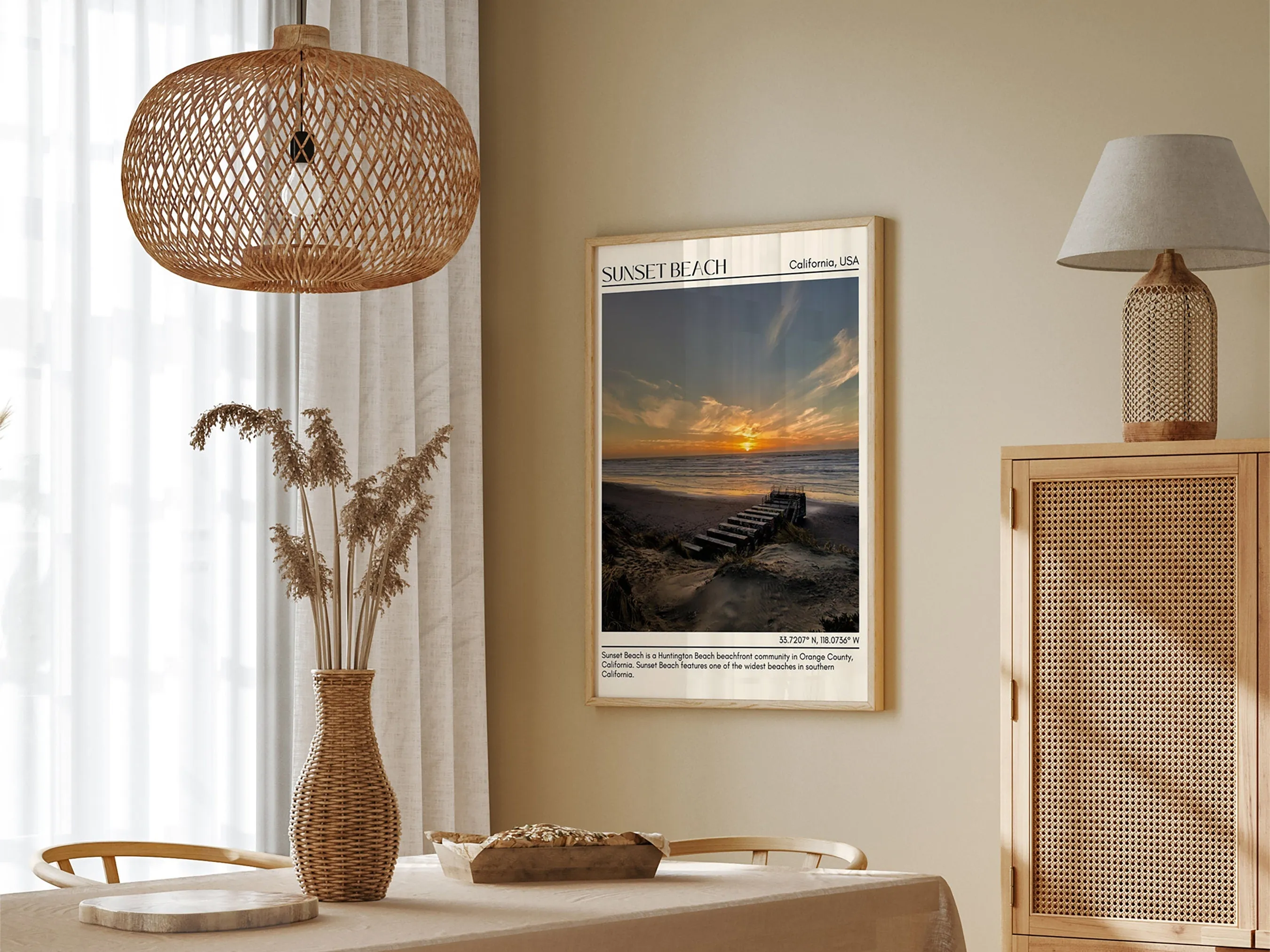 Sunset Beach Wall Art Canvas, USA