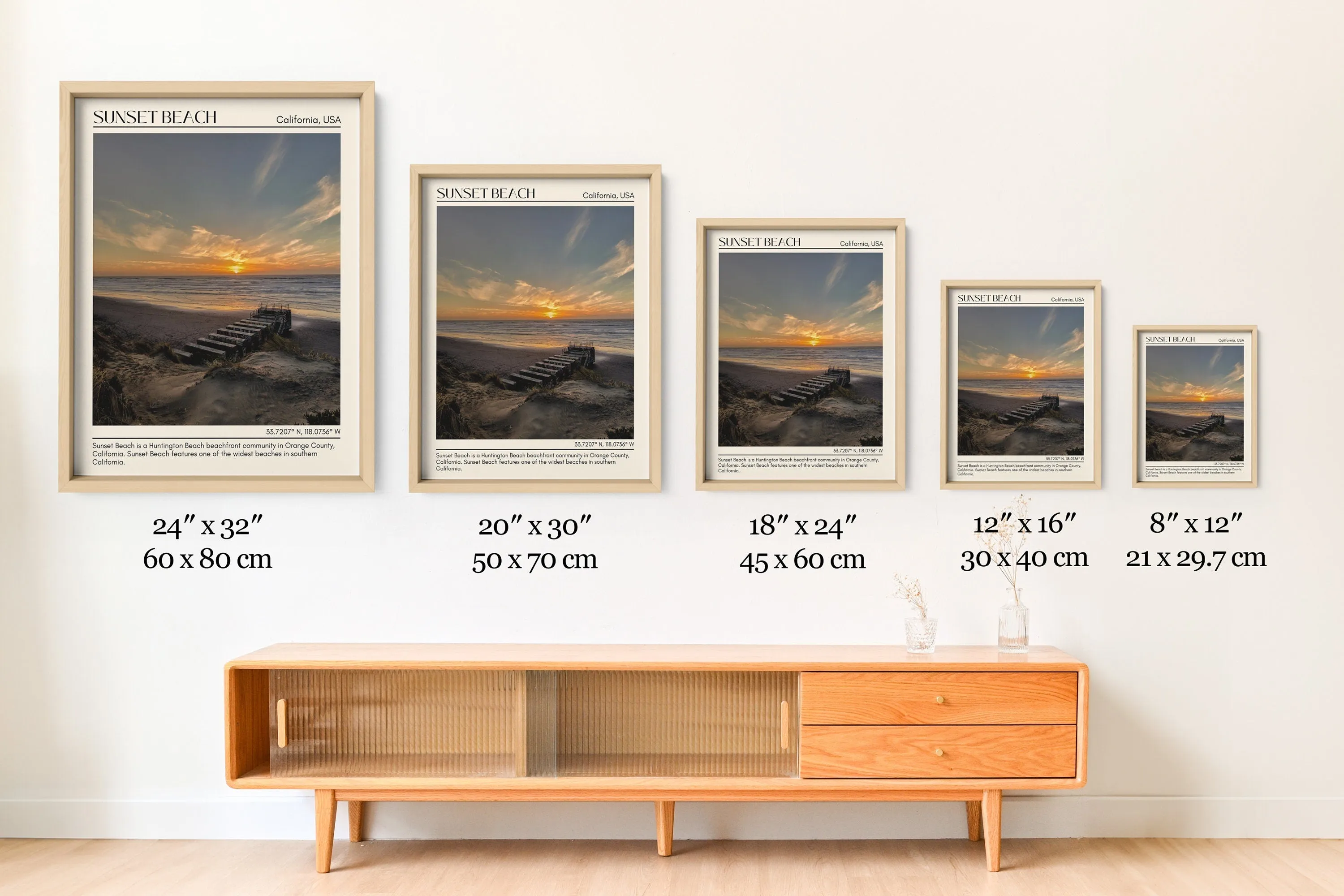 Sunset Beach Wall Art Canvas, USA