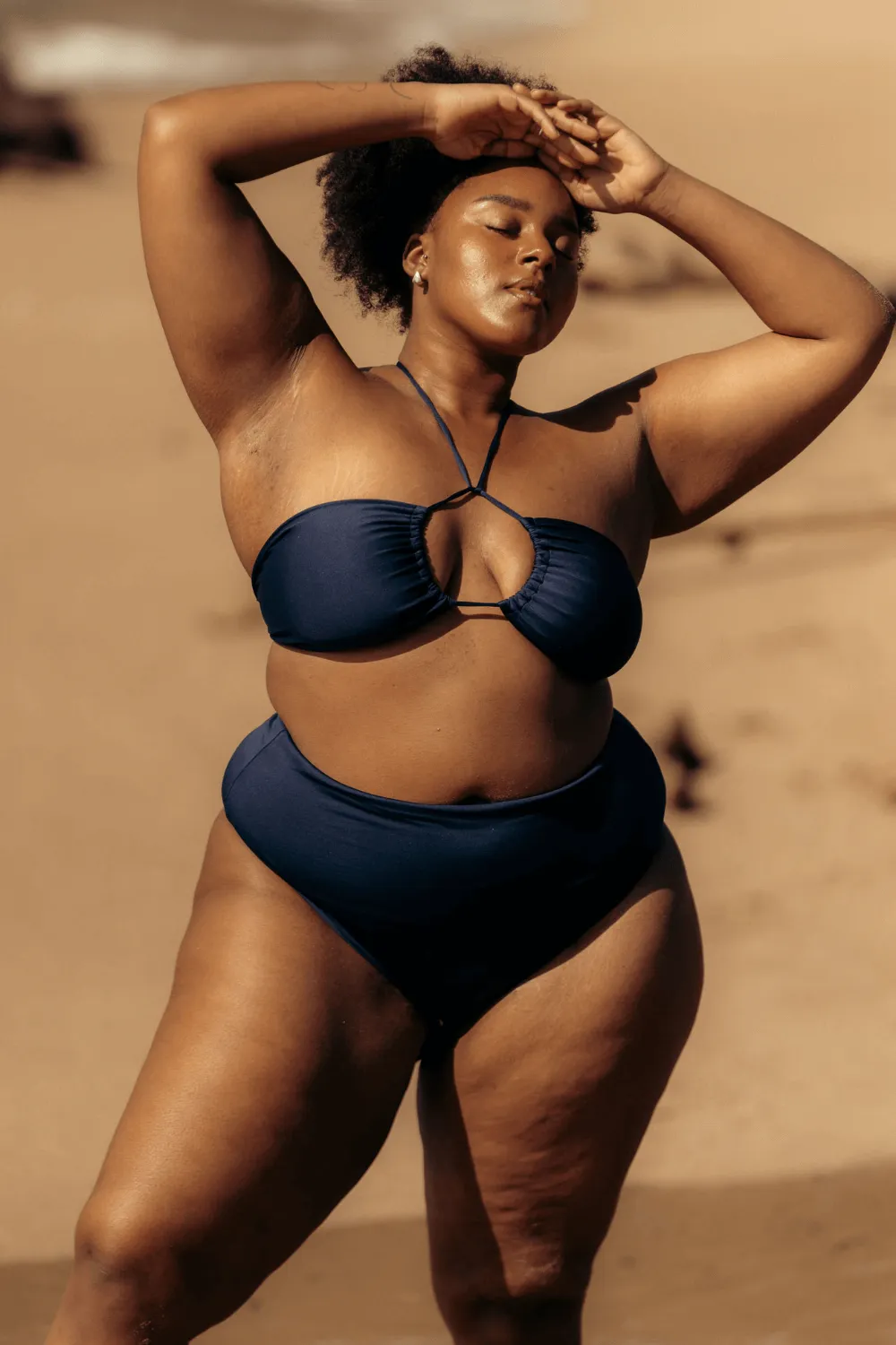 The High-Waisted Scrunch Bottoms - Soft Navy