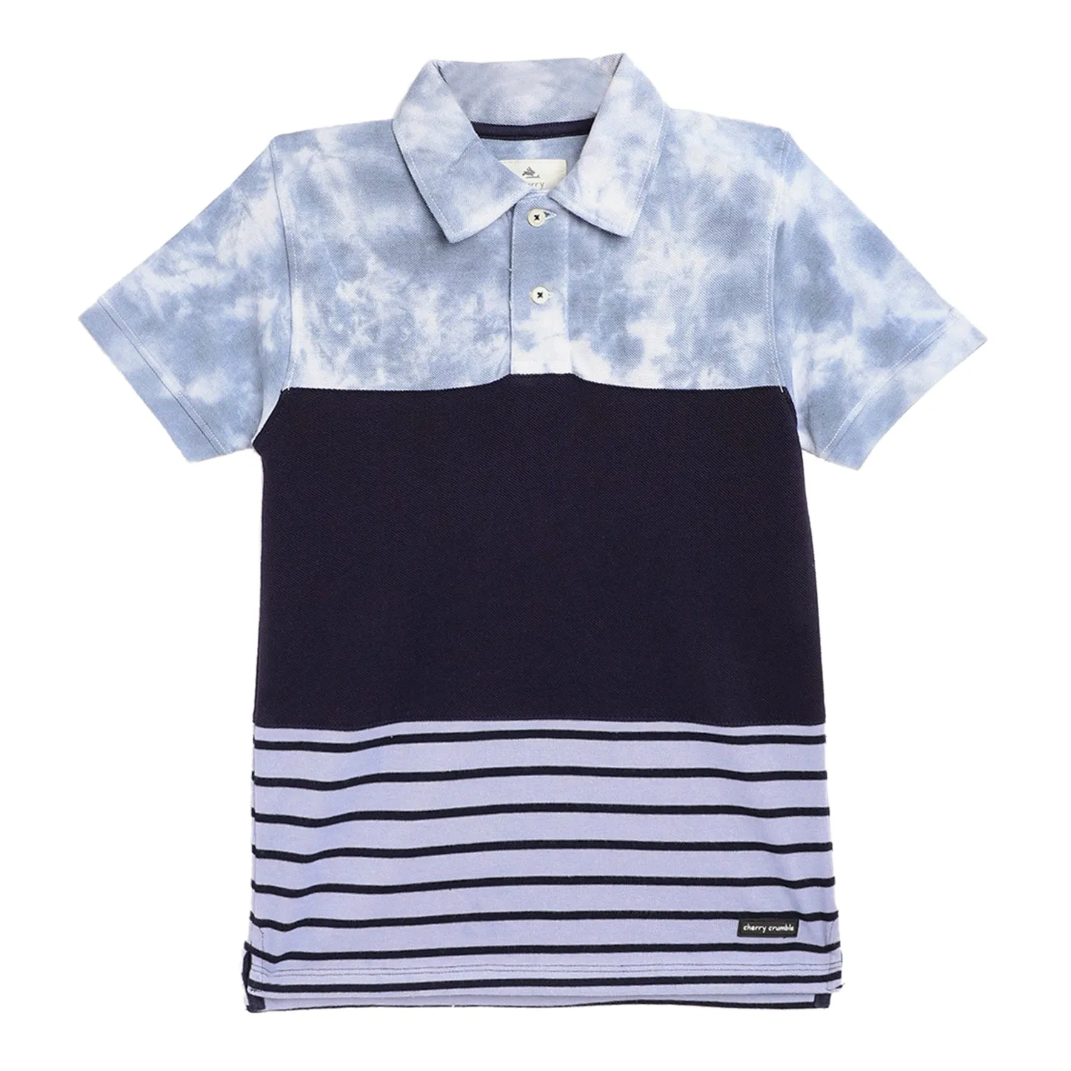 Tie-dye embellished polo