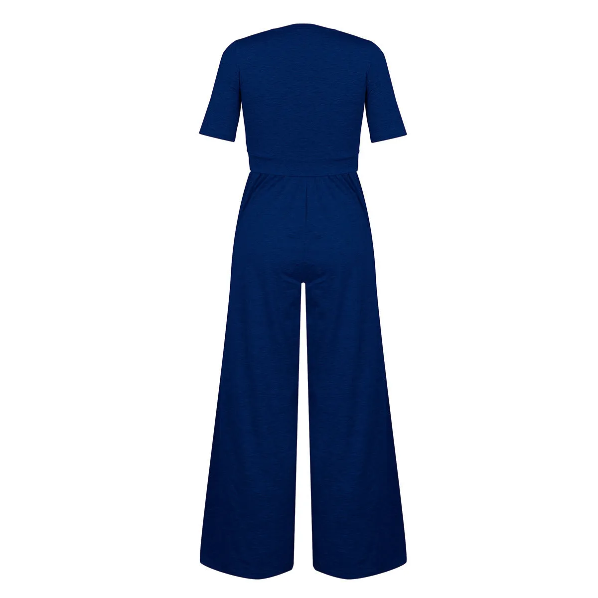 U-neck Short-sleeved Loungewear Wide-legged Jumpsuits