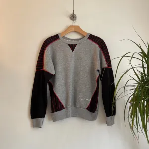Ultimate Vintage retro 1980s Colorblock Long Sleeve Pullover Sweatshirt // unisex Size Small/Medium (HT2278)