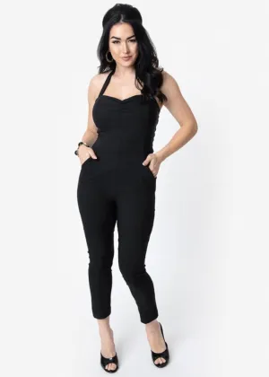 Unique Vintage Marcel Halter 50's Jumpsuit Black