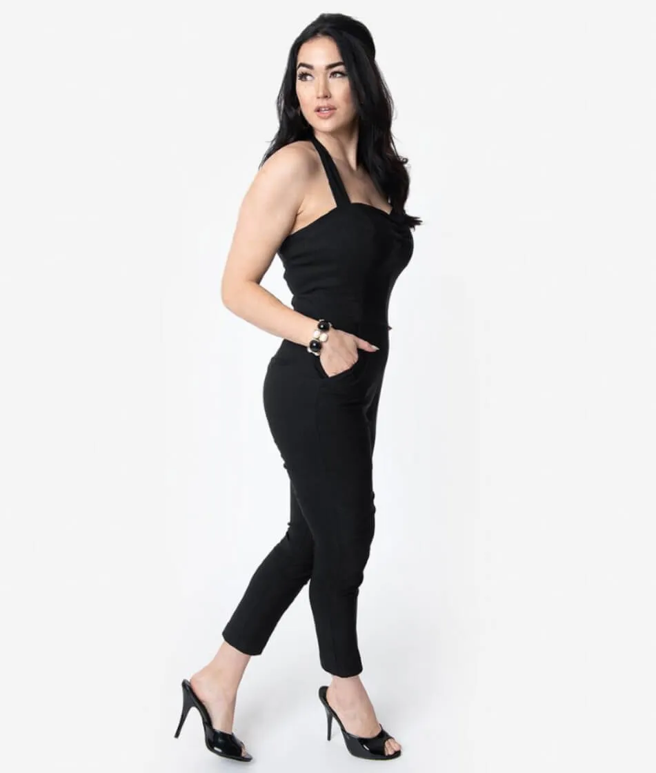 Unique Vintage Marcel Halter 50's Jumpsuit Black