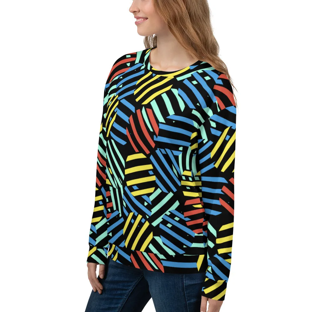 Unisex Sweatshirt, Colourful Retro Memphis