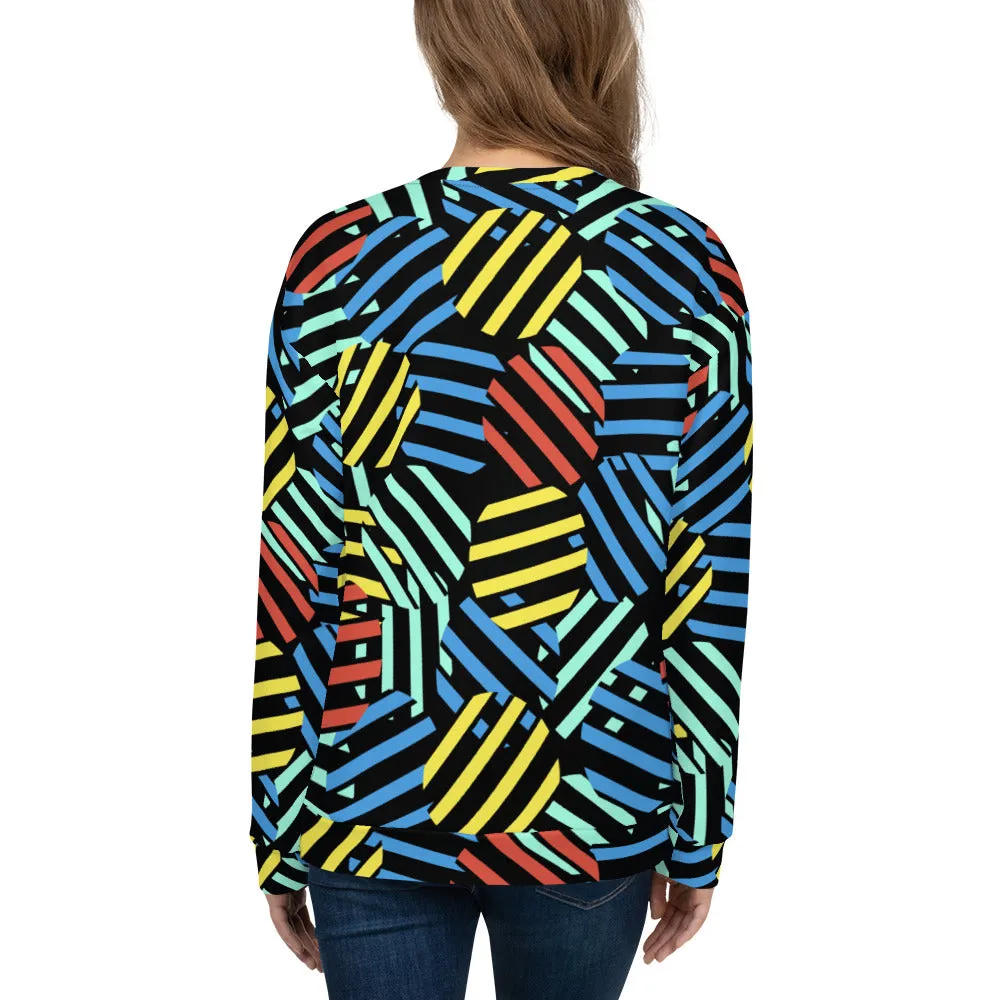 Unisex Sweatshirt, Colourful Retro Memphis