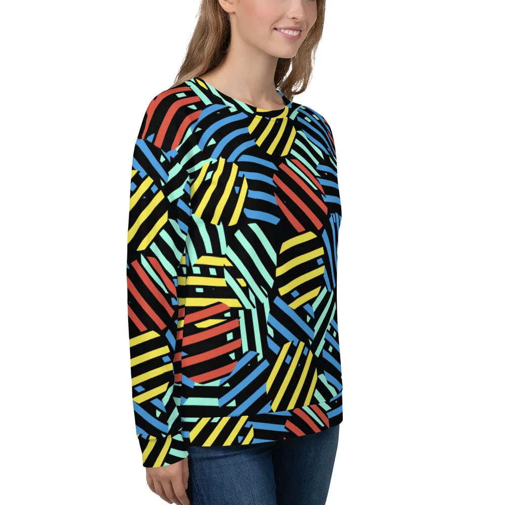 Unisex Sweatshirt, Colourful Retro Memphis
