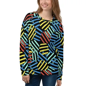 Unisex Sweatshirt, Colourful Retro Memphis