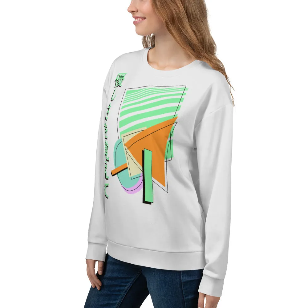 Unisex Sweatshirt, Vaporwave Memphis Gray