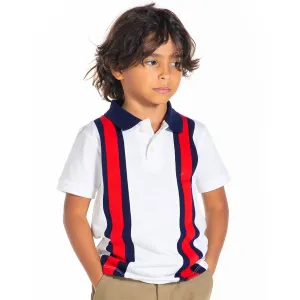 Vertical Striped Polo Tee