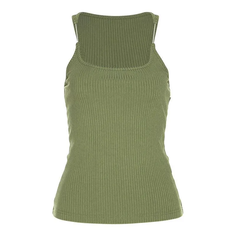 Vest U-neck Invisible Quick offer Ins Camisole Y2K Summer Clothing Women's Top Slim Voice-controlled Fashion