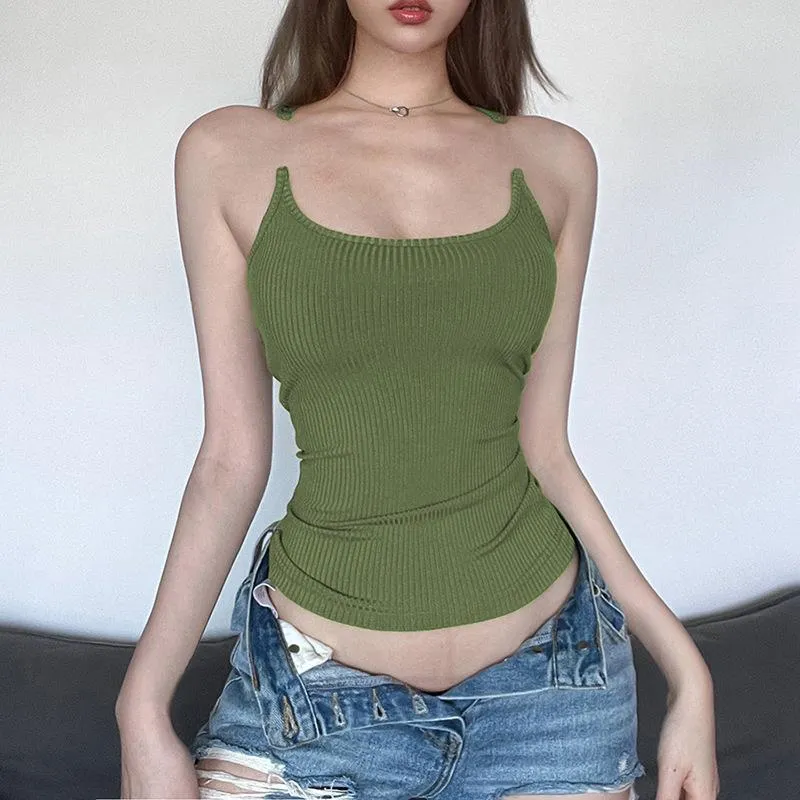 Vest U-neck Invisible Quick offer Ins Camisole Y2K Summer Clothing Women's Top Slim Voice-controlled Fashion