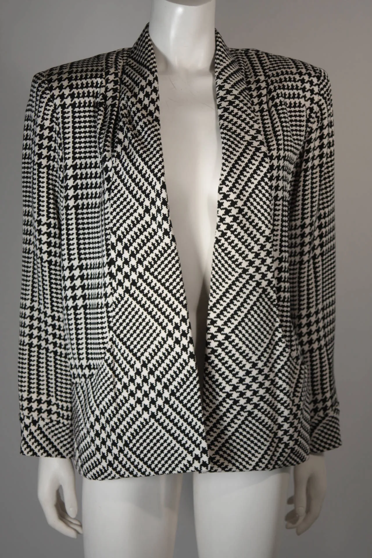 VICKY TIEL Houndstooth Cocktail Dress & Jacket Size Small