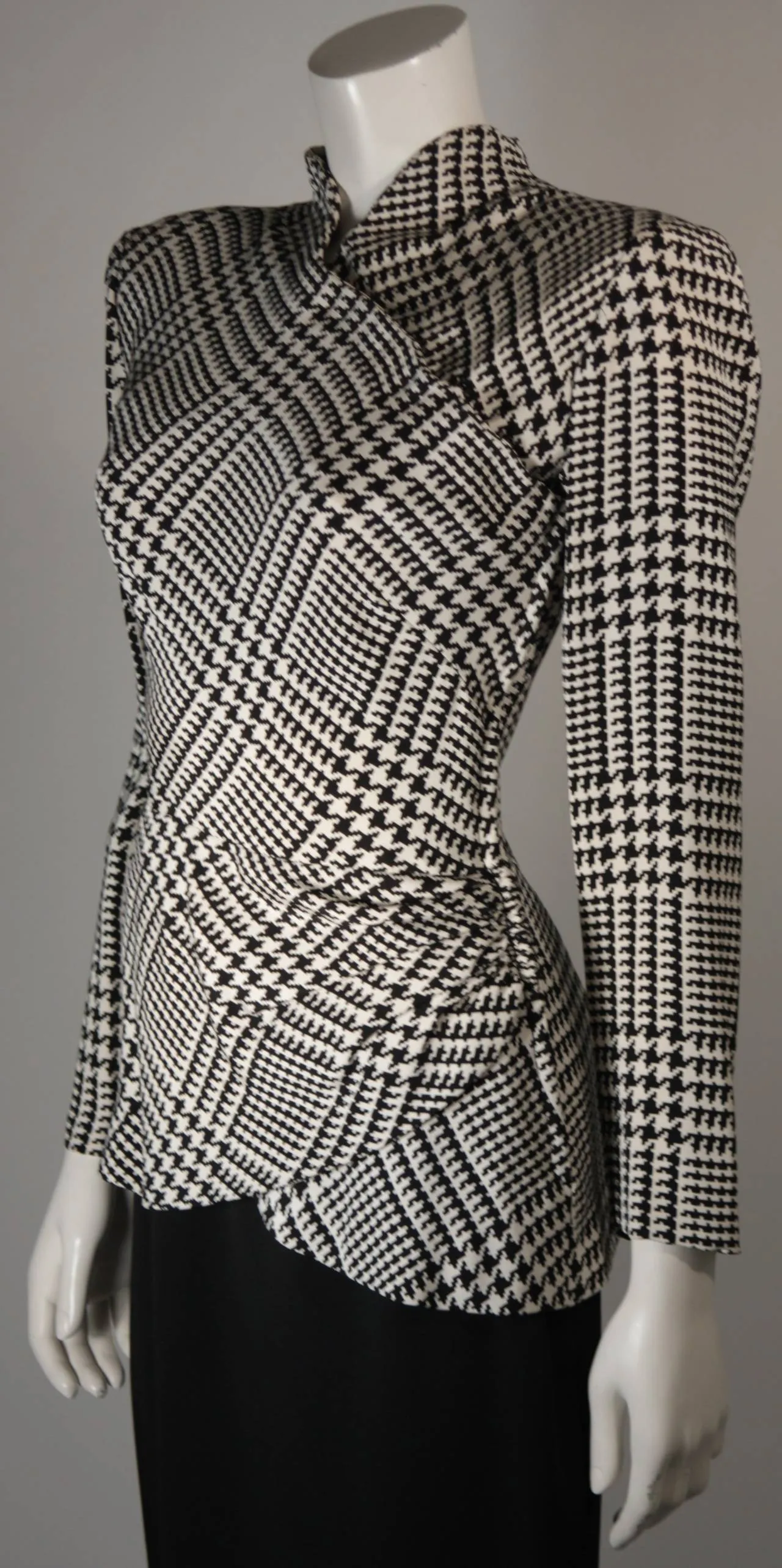 VICKY TIEL Houndstooth Cocktail Dress & Jacket Size Small