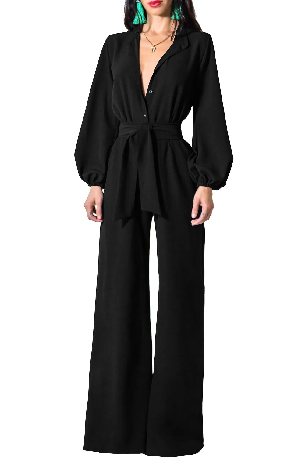 Victoria Bubble Sleeve Jumpsuit Plus