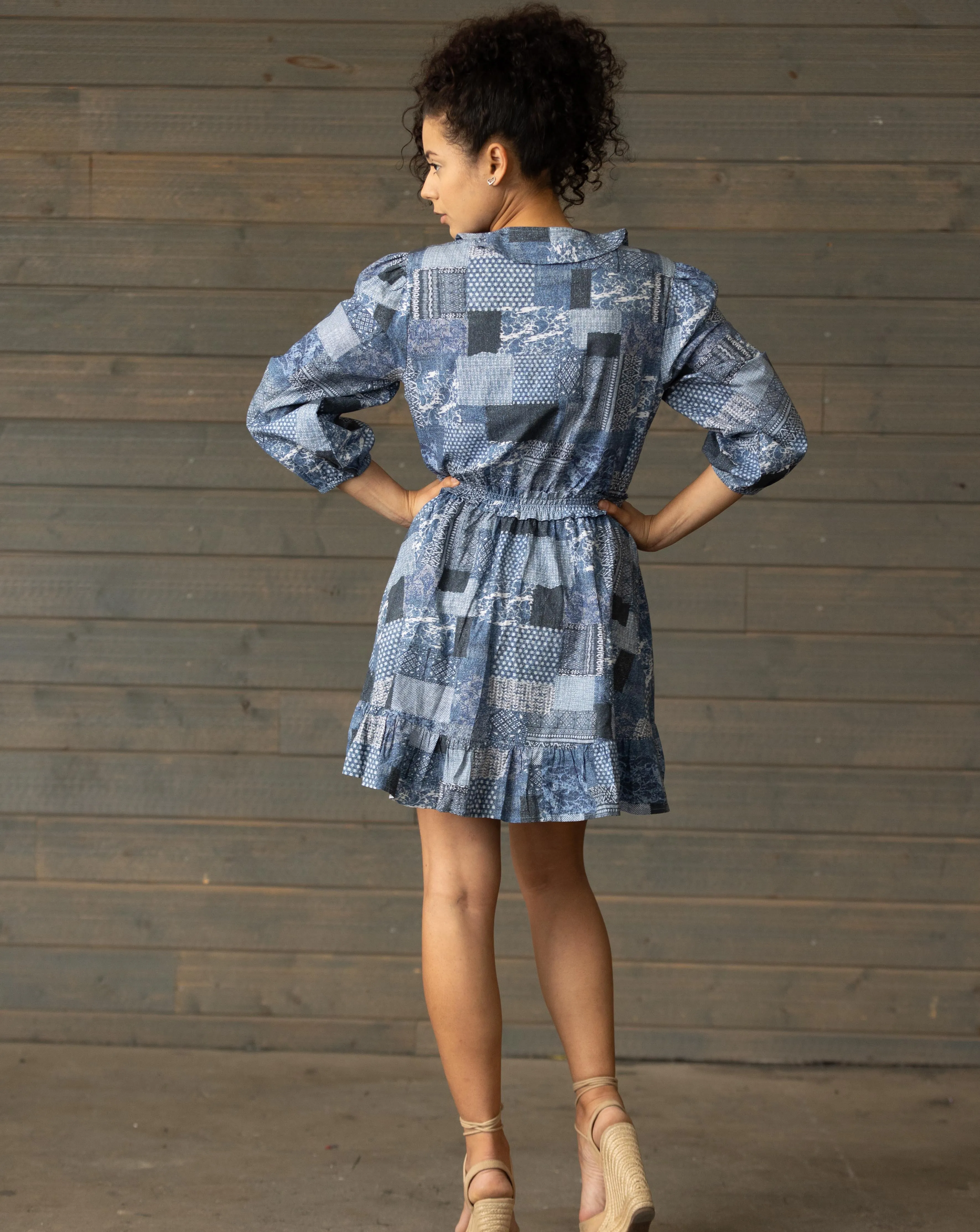 Victoria Patch Print Short Dress