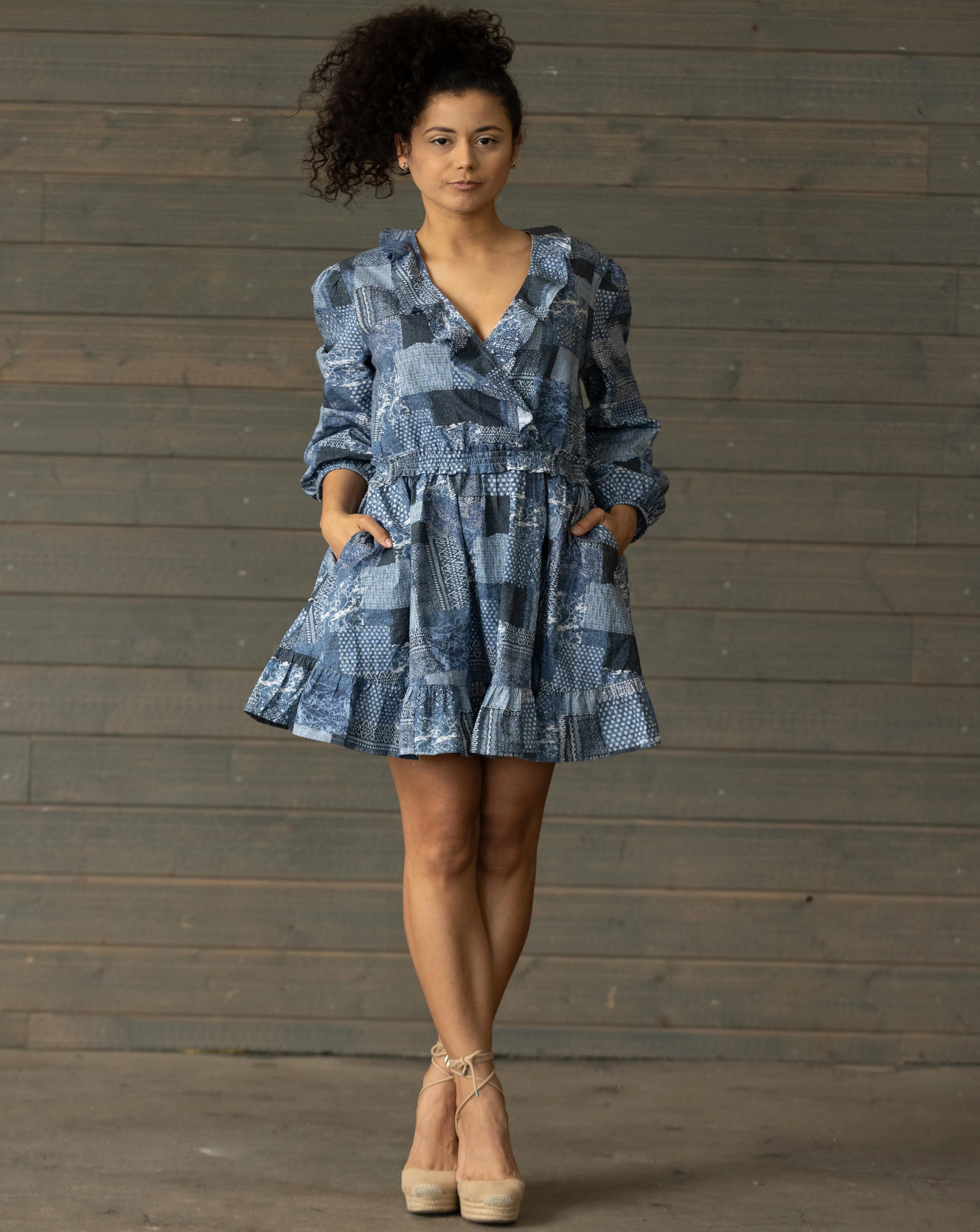 Victoria Patch Print Short Dress