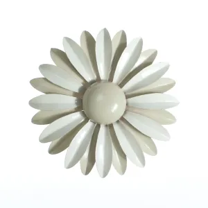 Vintage 1950s Mod Flower Power Huge White Enamel Daisy Brooch