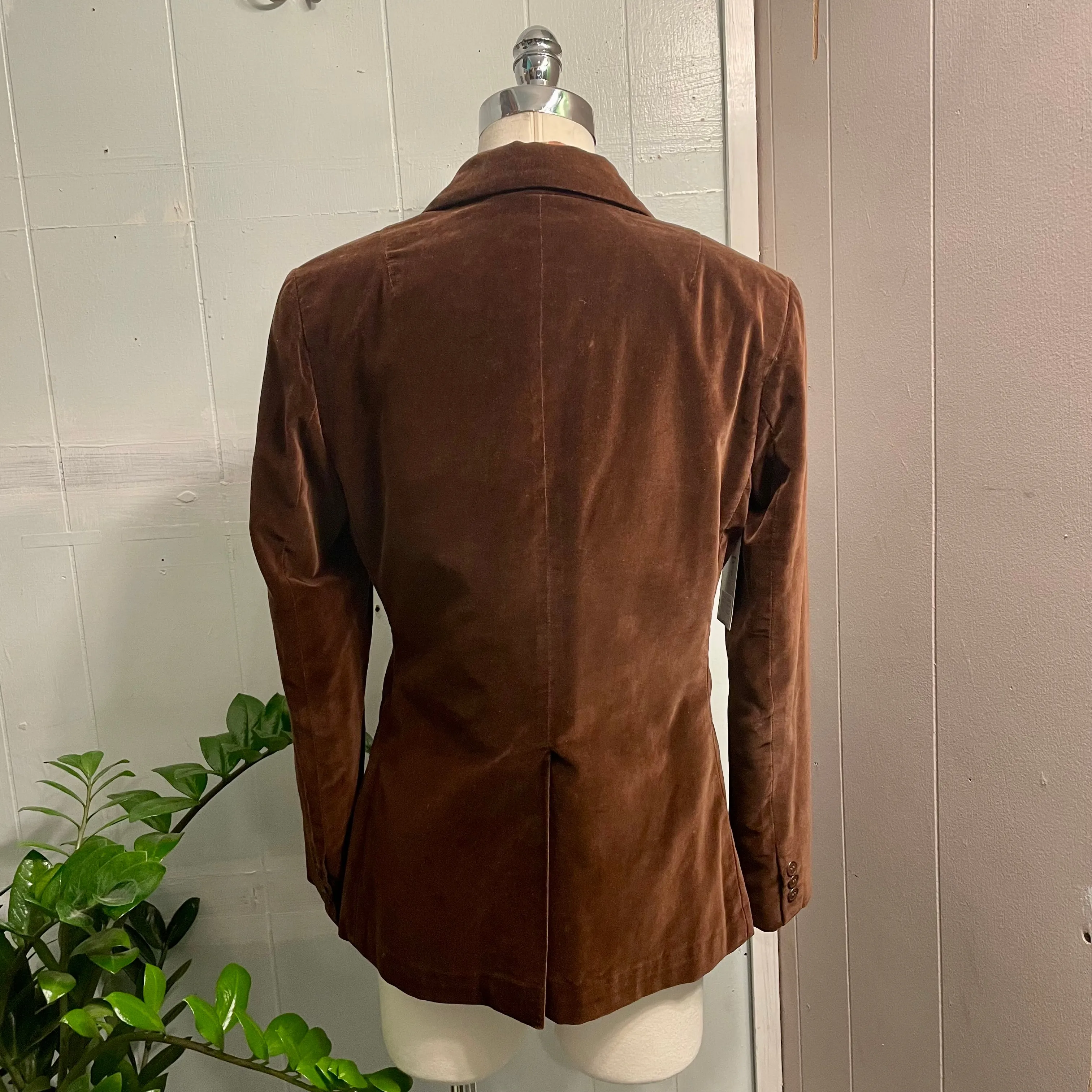 Vintage 70s 80s Wheel brown velvet blazer jacket // size 12 small medium (HT23121)